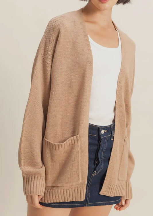 Dark Taupe Pocket Cardigan