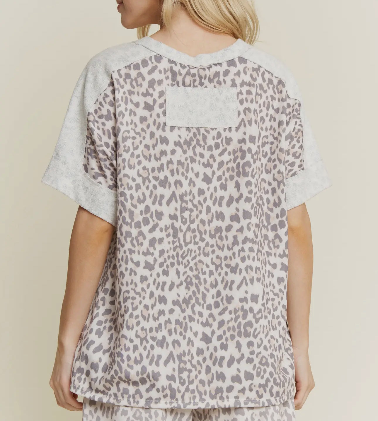 Mineral Washed Cream Leopard Top