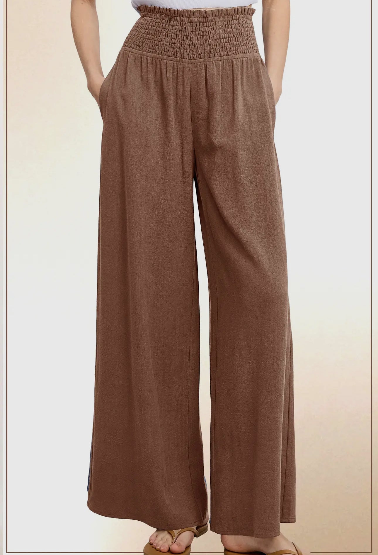 Rustic Roots Smocked Waist Pants