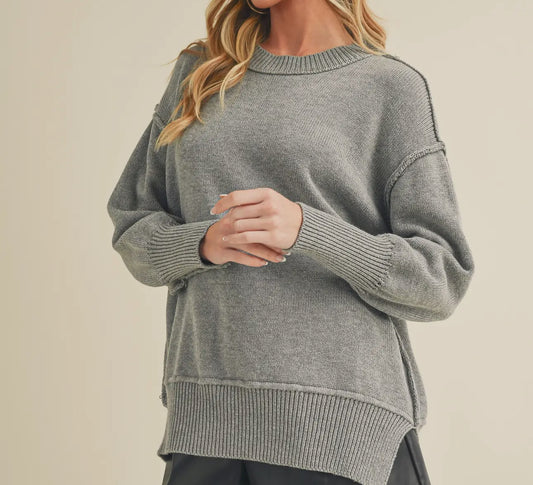Grey Exposed Seam Sweater