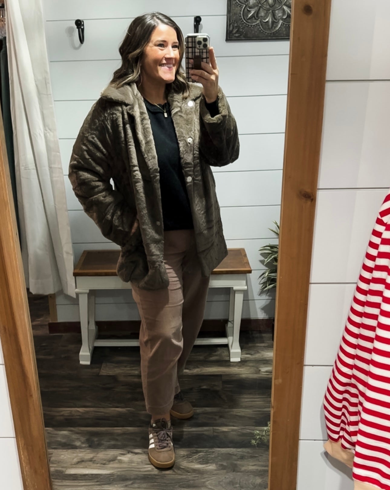 Soft Brown Faux Fur Coat