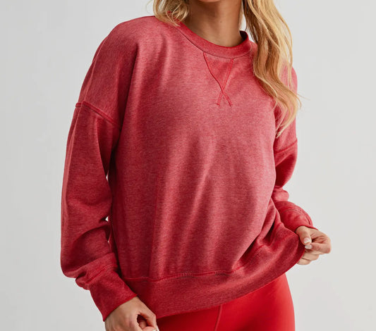 Garnet Red Burnout Crewneck