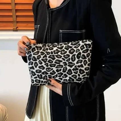 TRAVEL ANIMAL LEOPARD COSMETIC MAKEUP POUCH