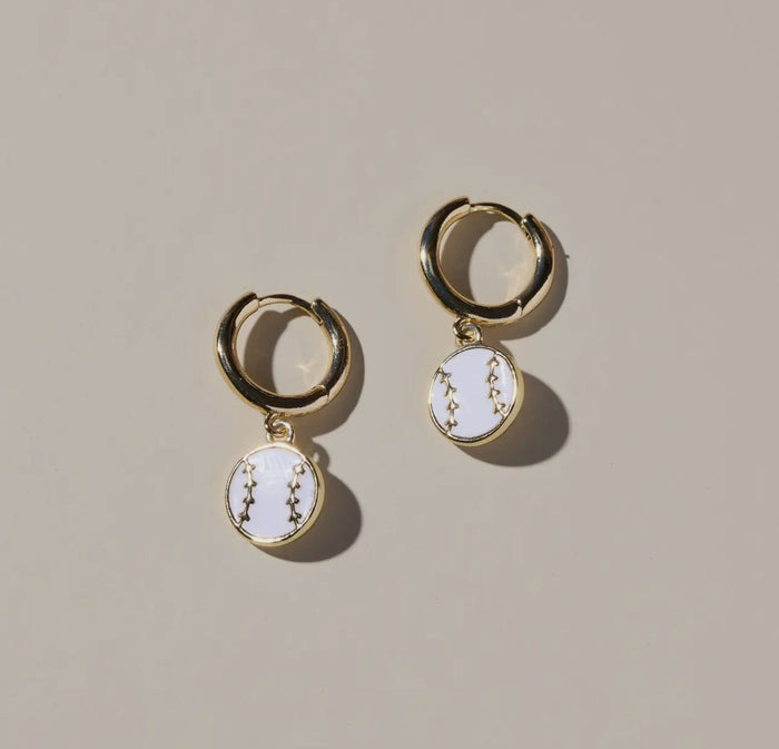 Baseball Huggie Earrings