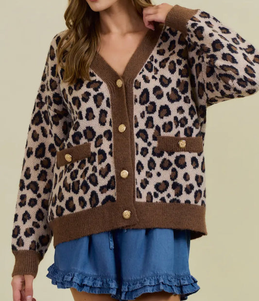 Leopard Knit Cardigan