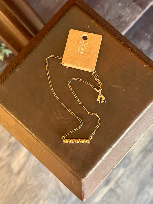 Gold Bubble Bar Necklace