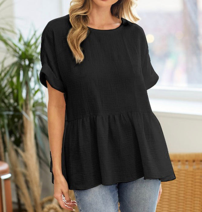 Solid Babydoll Blouse