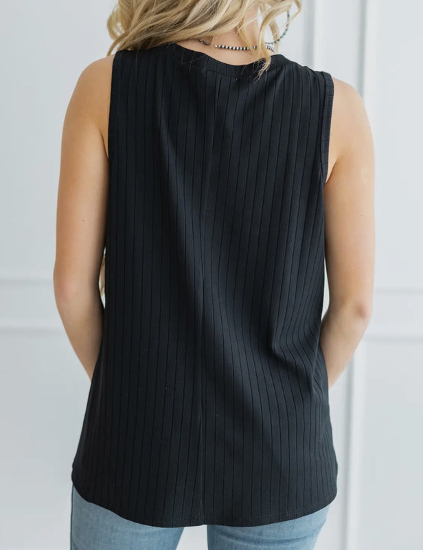Black Everyday Ribbed Tank