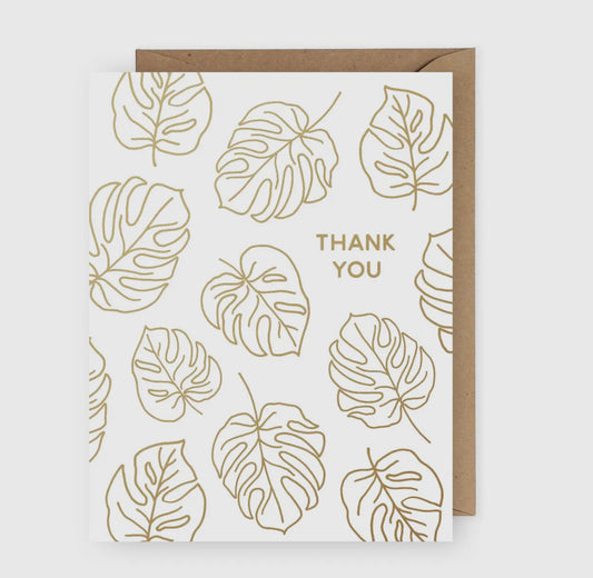 Thank You Foil Leaf Card