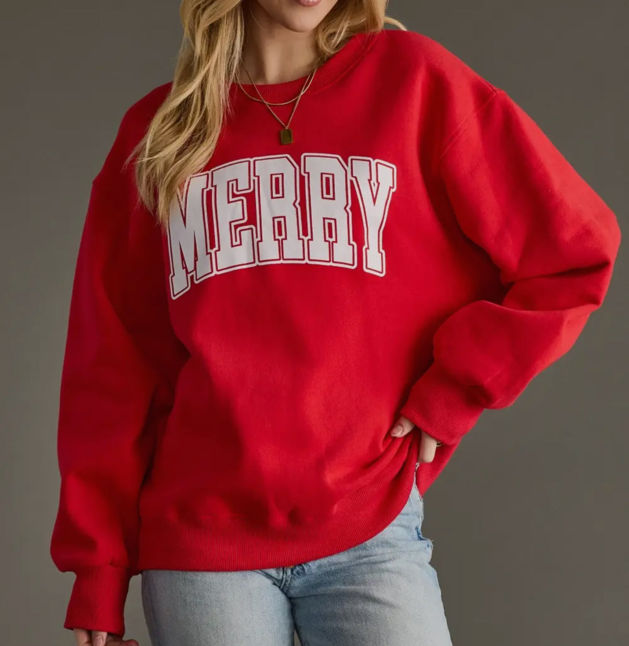 Red MERRY Crewneck