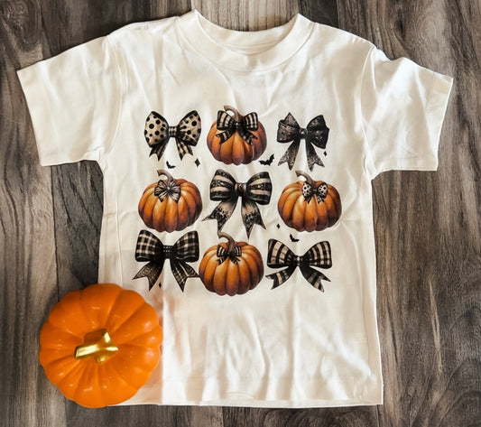 Pumpkins & Bows Fall Youth Tee