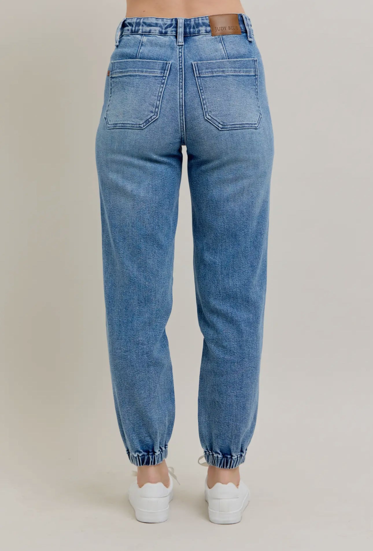 High Waisted Denim Joggers