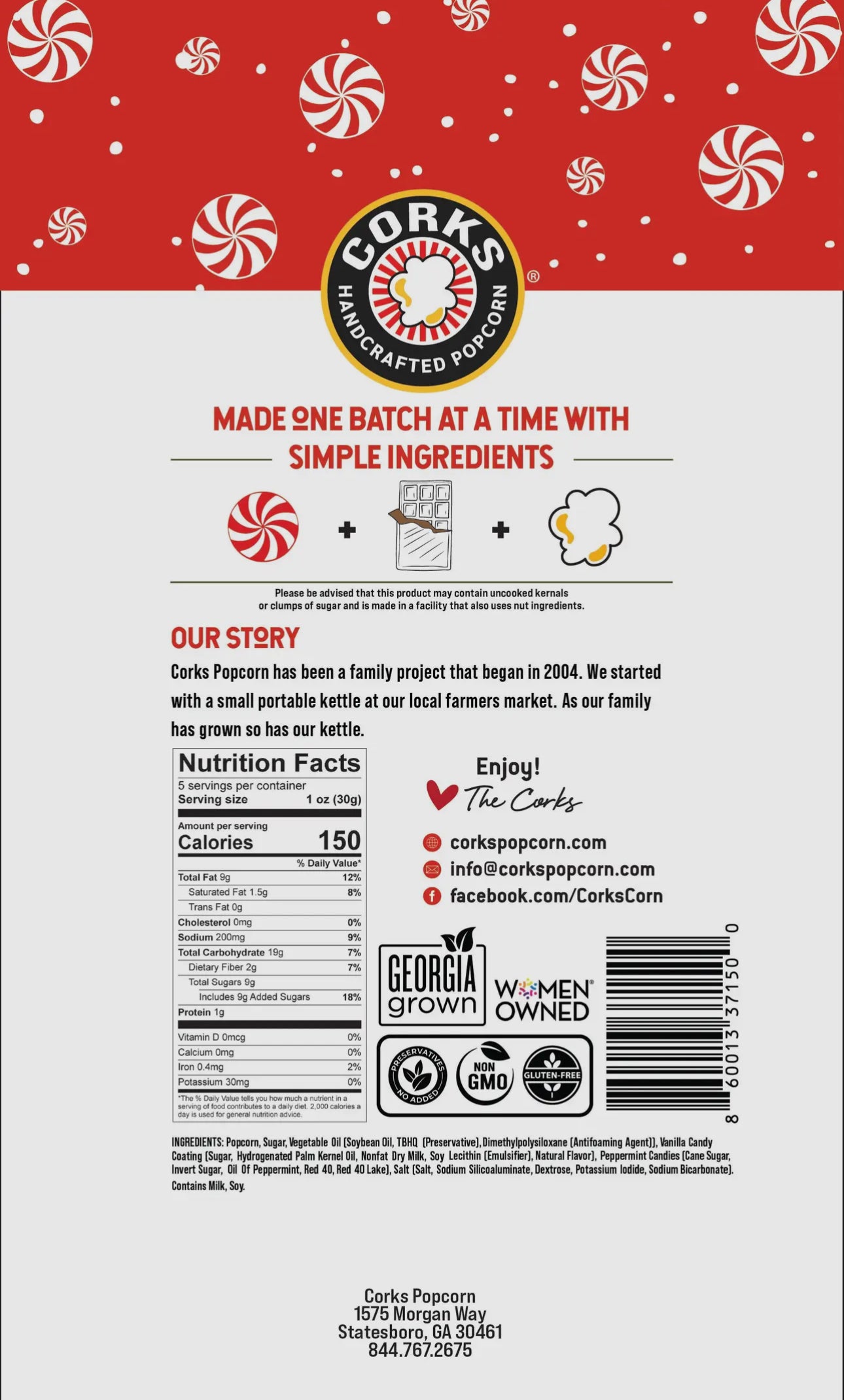 White Chocolate Peppermint Popcorn