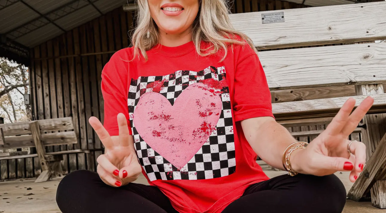 Checkered Heart Tee