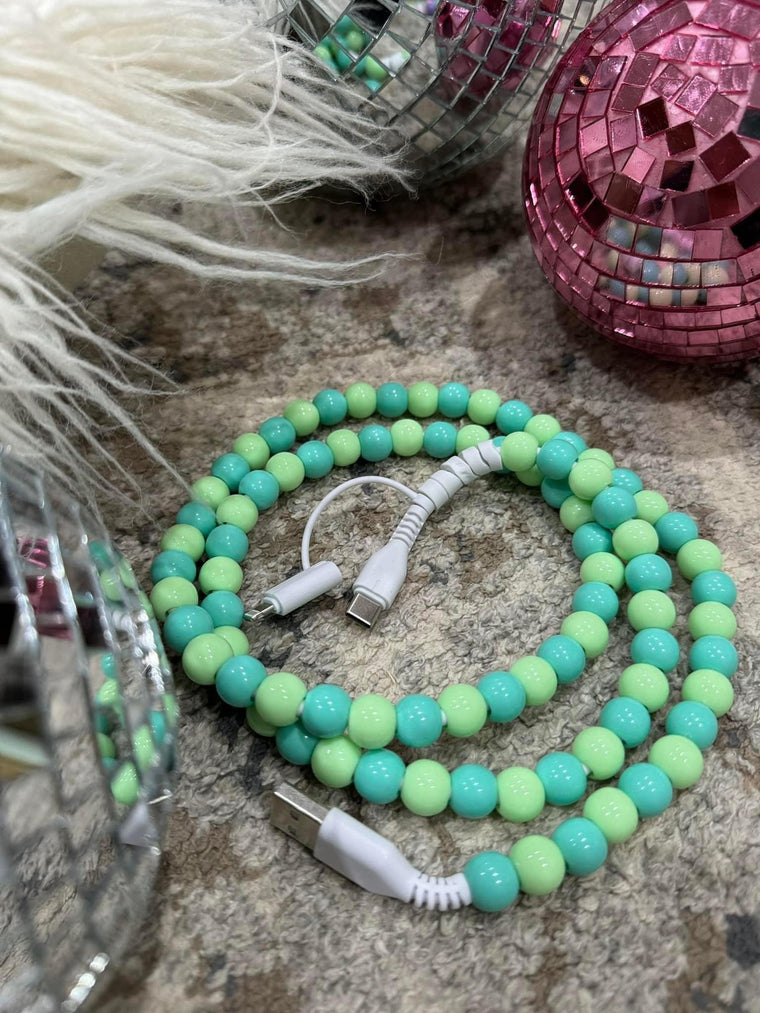 Teal Beaded Charger