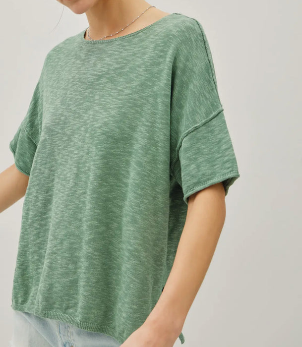 Oversized Drop Shoulder Short Sleeve Top