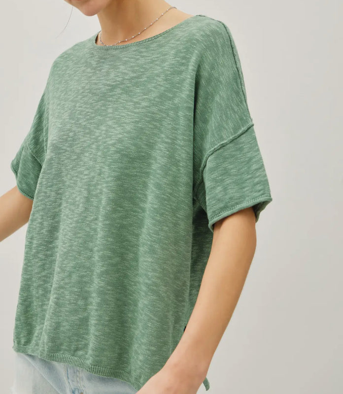 Oversized Drop Shoulder Short Sleeve Top