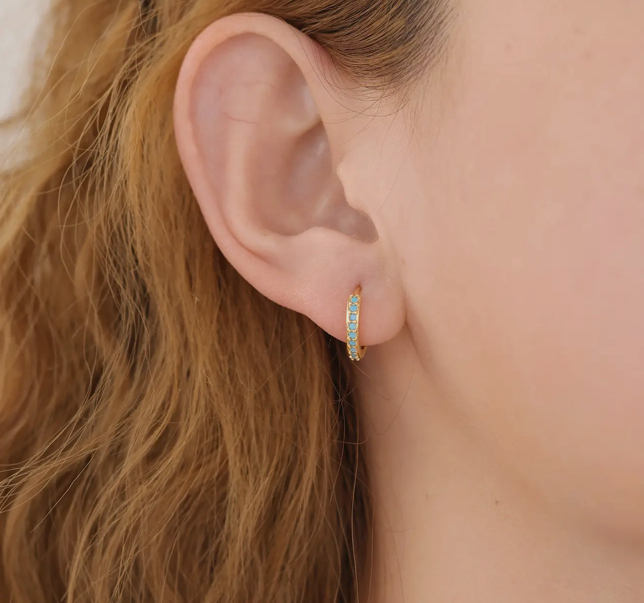 Turquoise Huggie Earrings