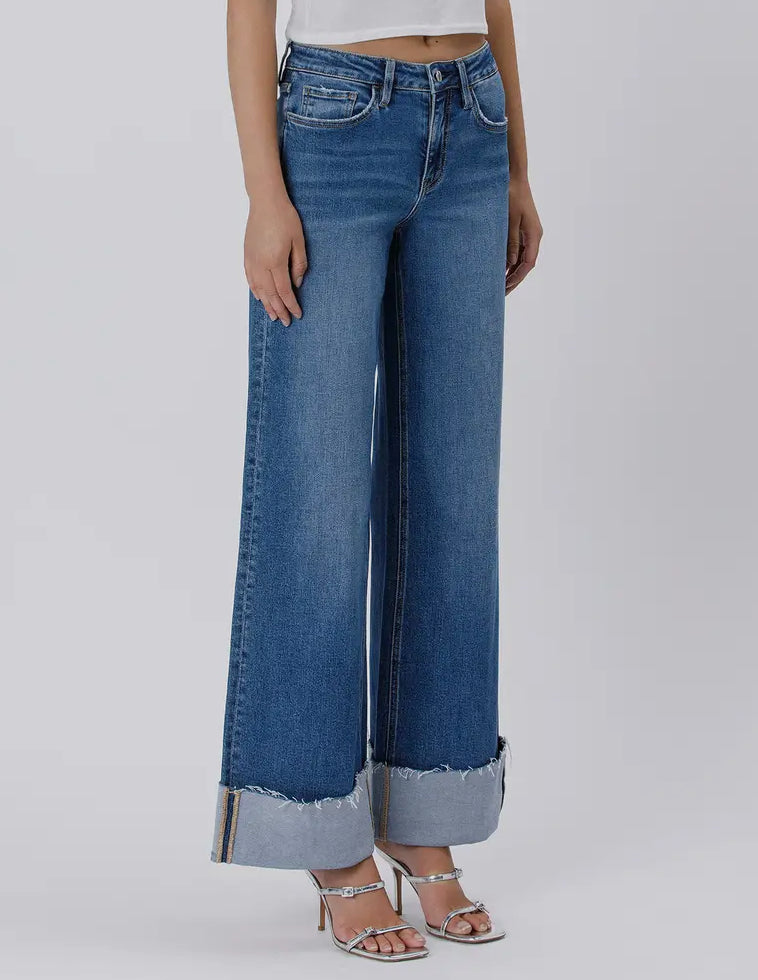 High Rise Cuffed Jeans