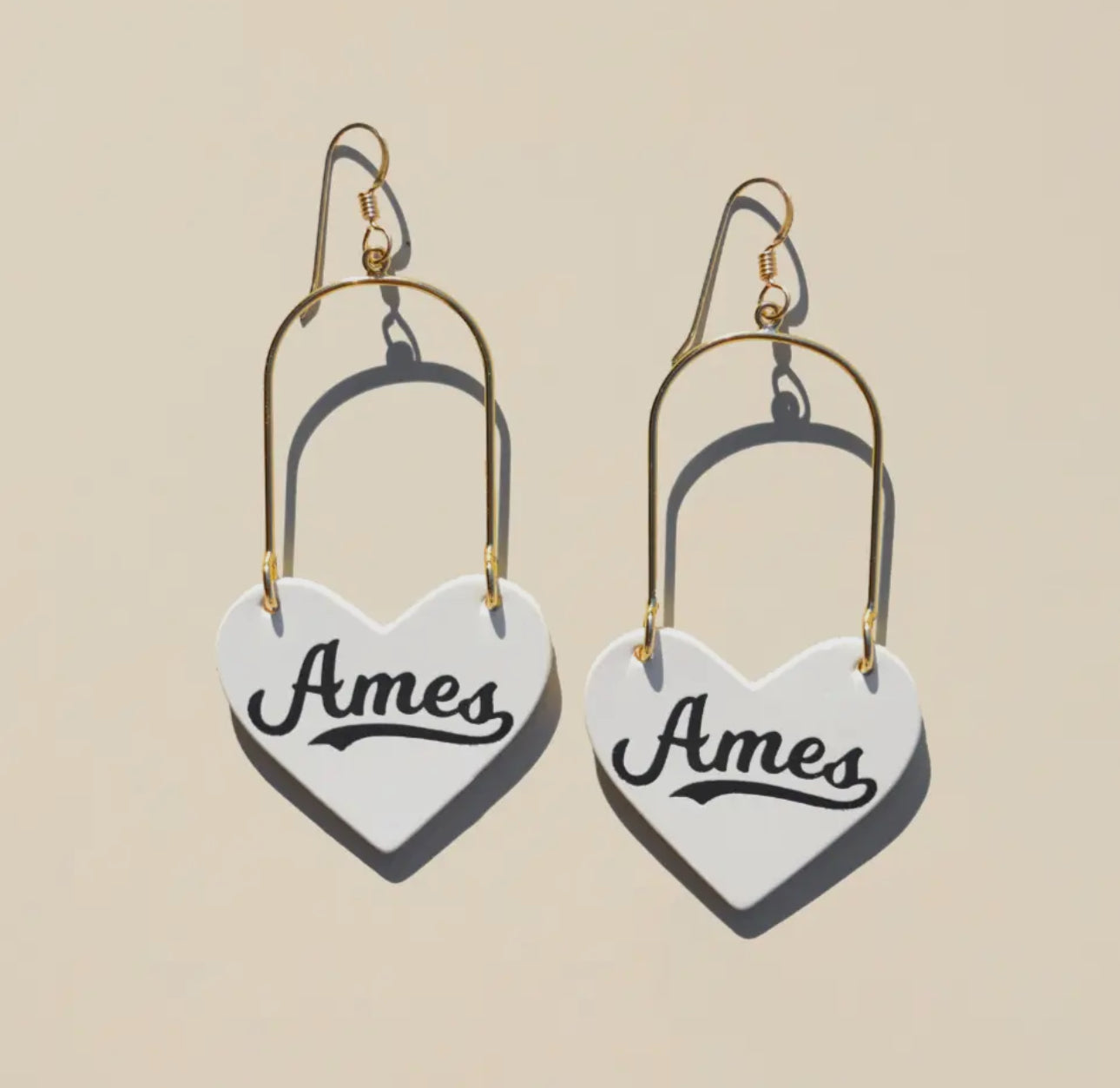 White Ames Heartthrob Earrings