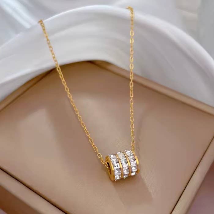 18K STAINLESS STEEL TARNISH FREE BARREL NECKLACE