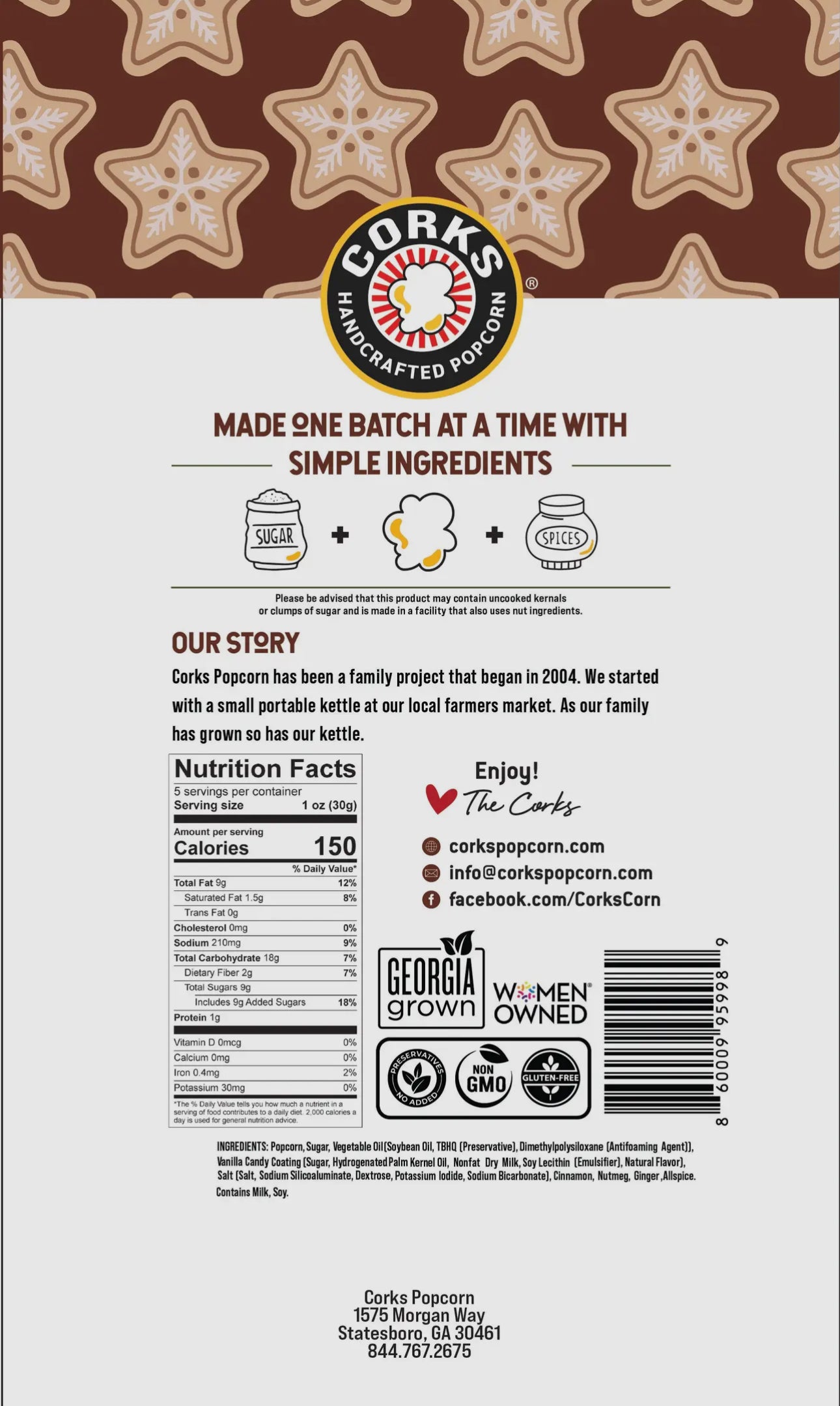 Iced Gingerbread Popcorn