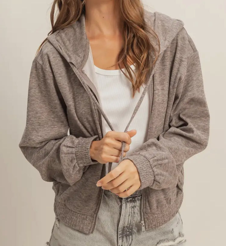 Cafe Latte Zip Up Hoodie