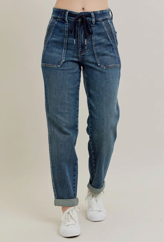 High Waisted Vintage Wash Joggers