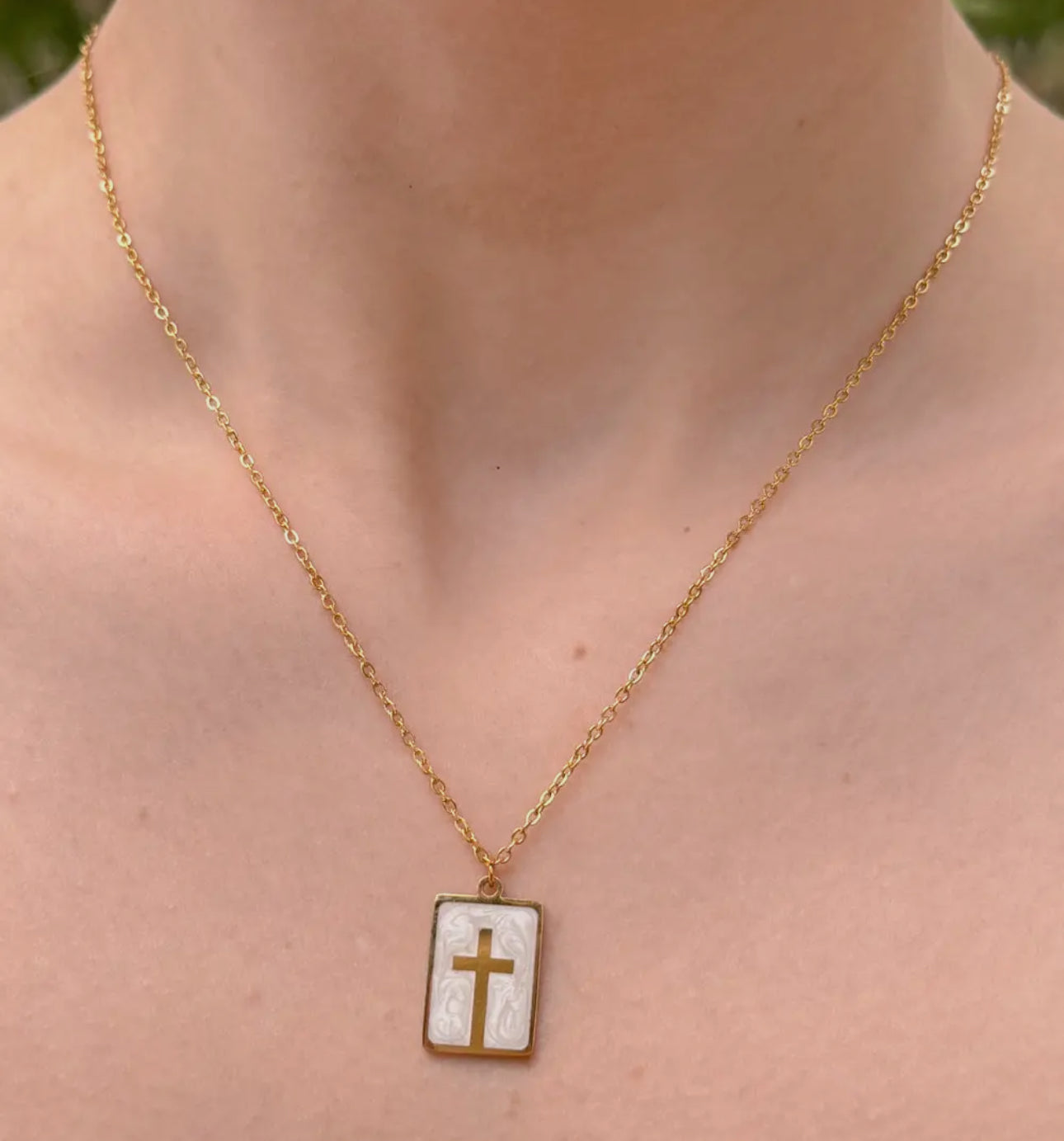 Enamel Cross Necklace