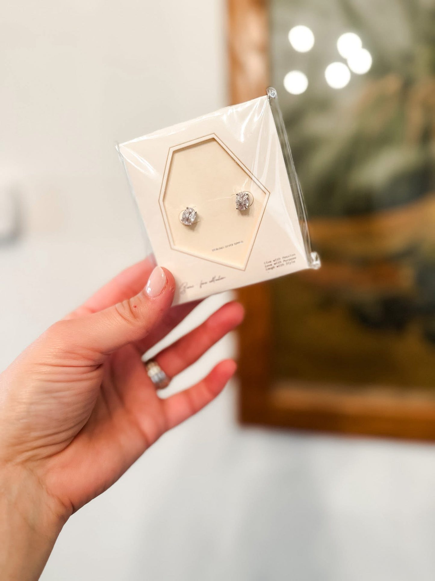 Oval Silver Stud Earrings