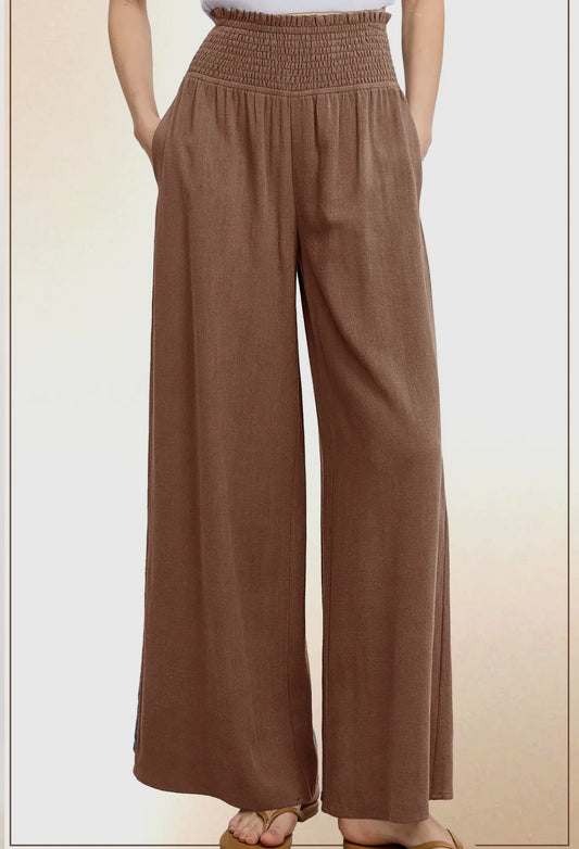 Rustic Roots Smocked Waist Pants