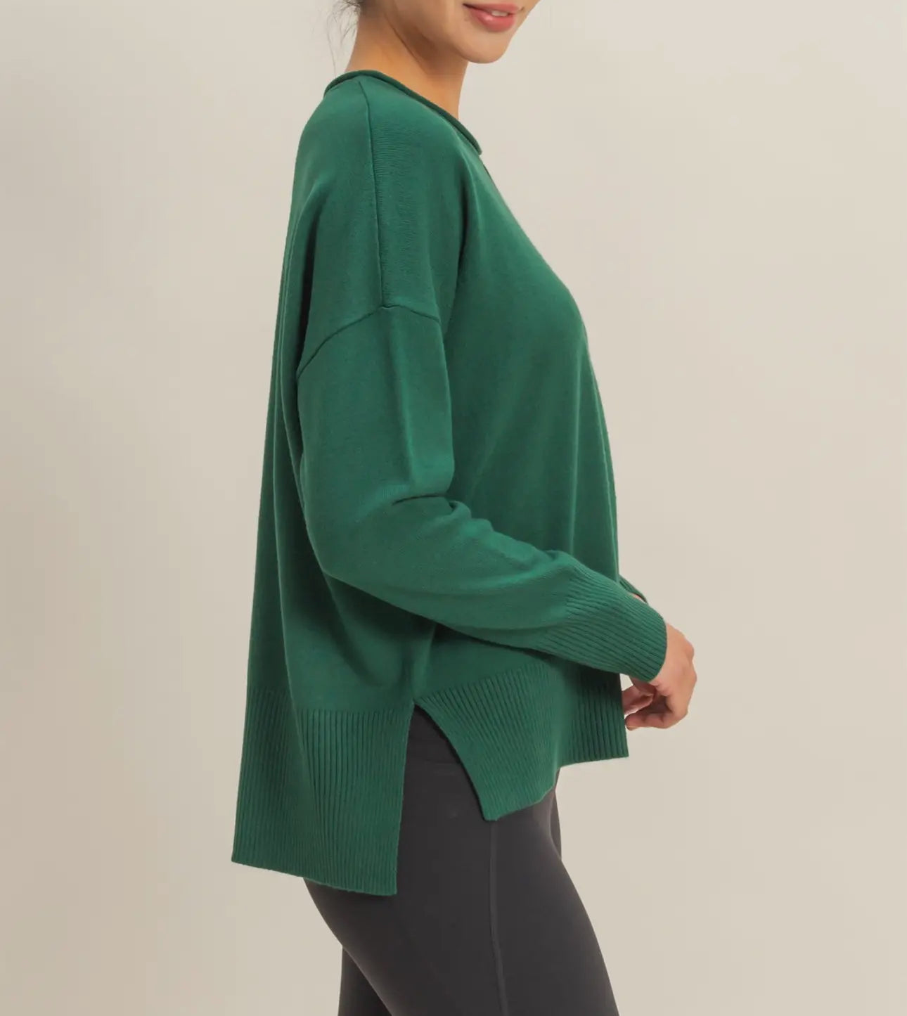 Cabin Cozy Dark Green Sweater