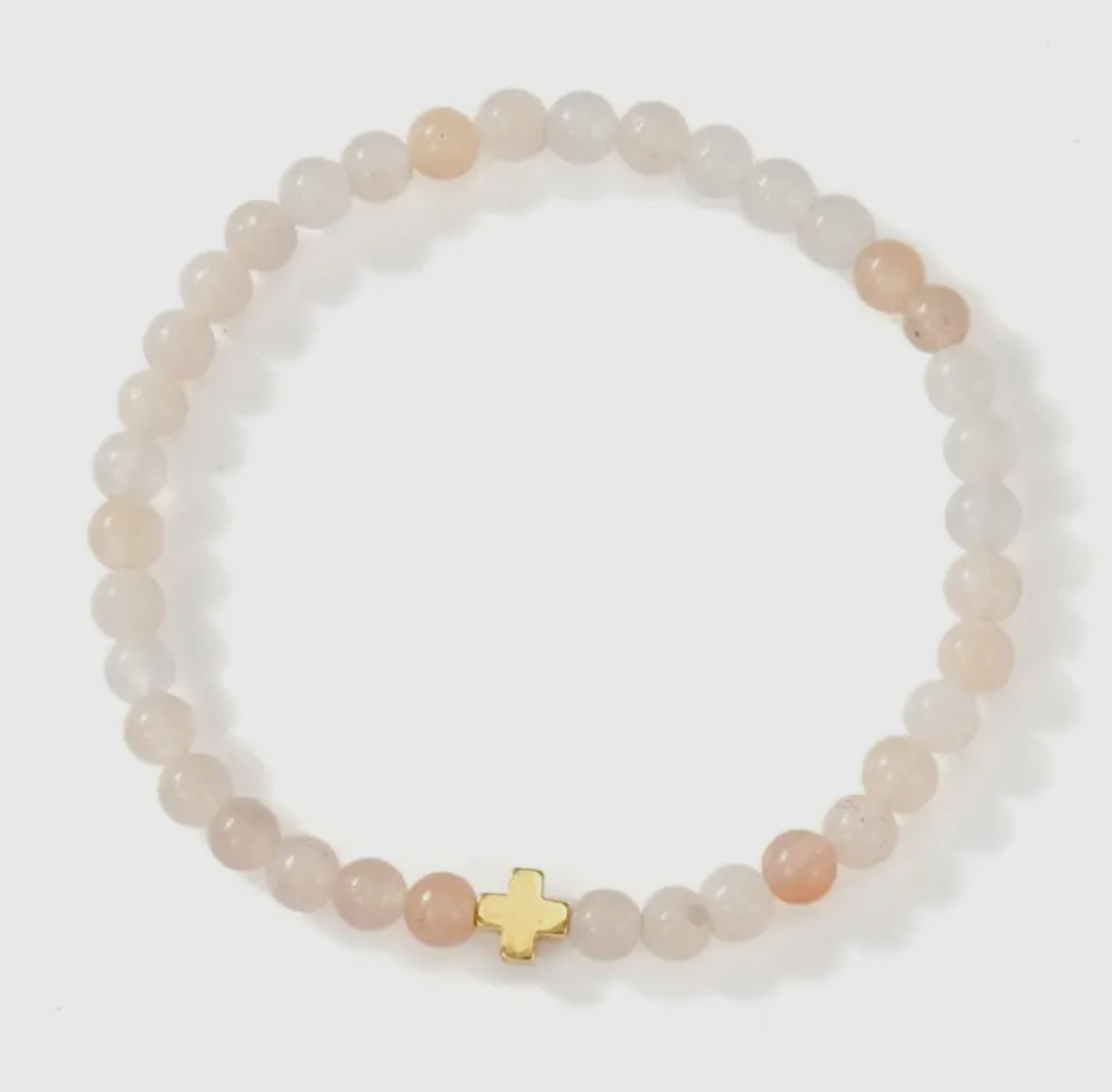 Rose Quartz Cross Bracelet