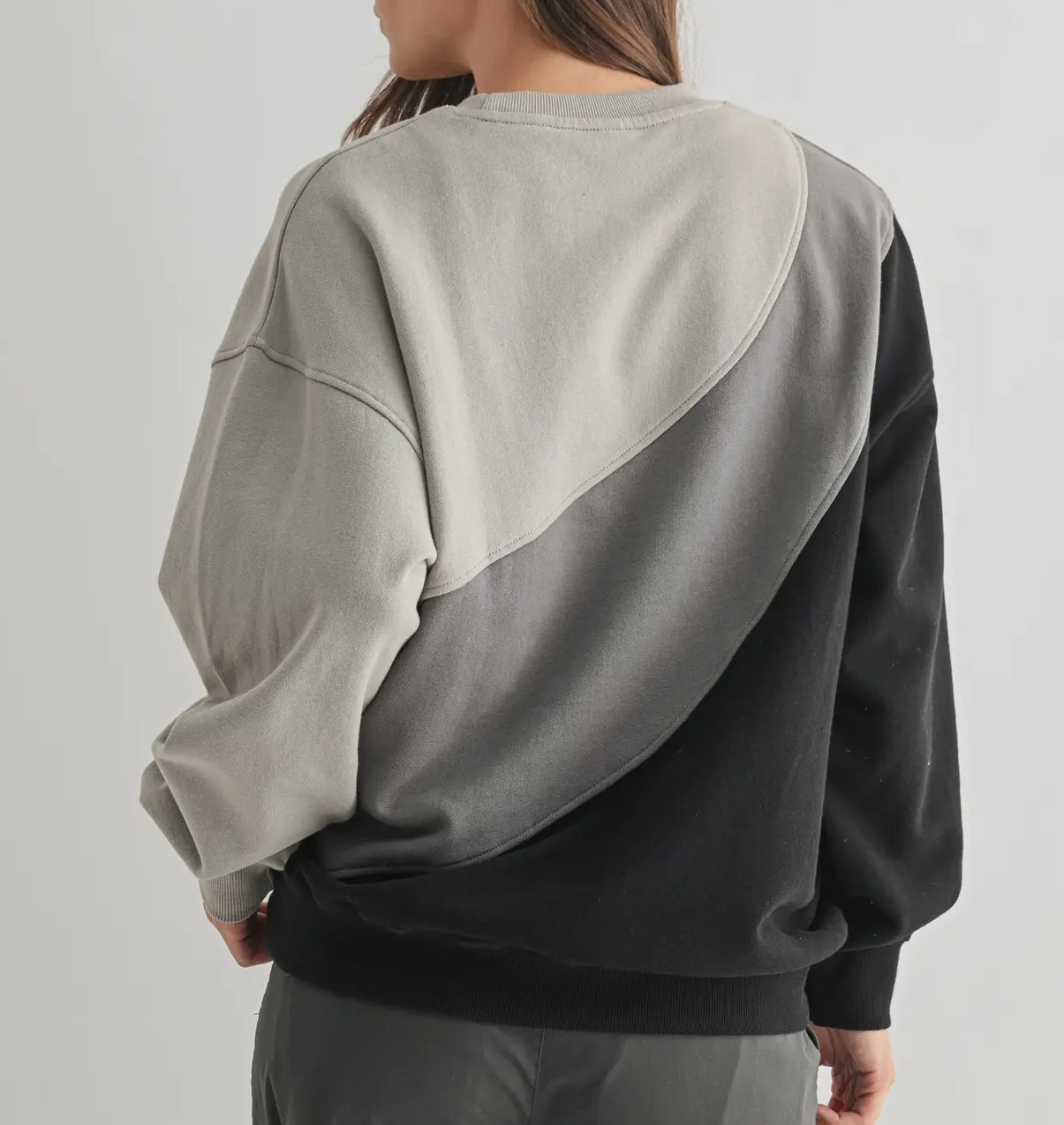 Black Combo Faded Sweater