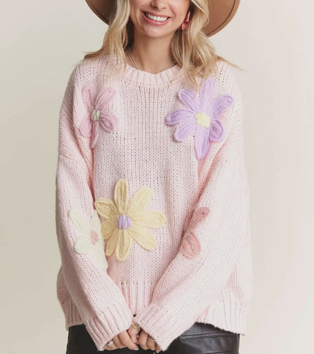 Cutesy Floral Sweater