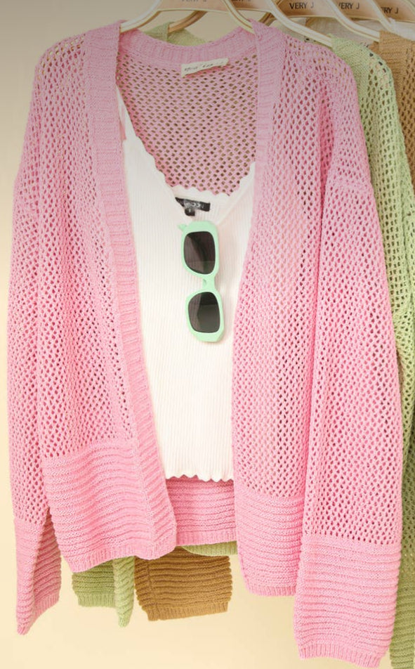 Sweet Pink Knit Cardigan