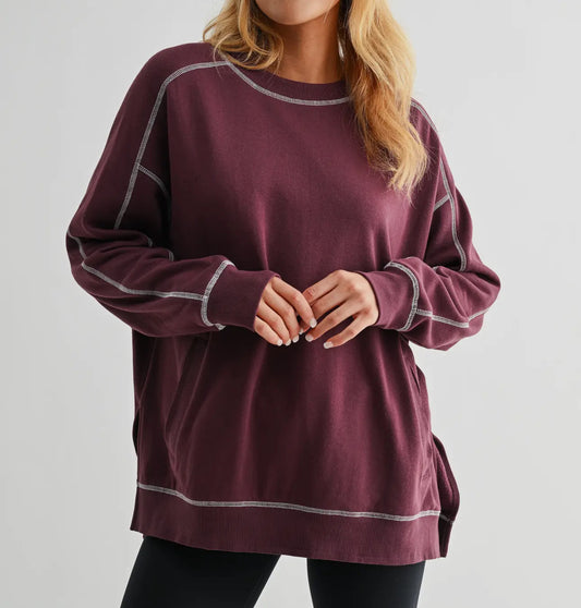 Dark Plum Stitchline Sweatshirt