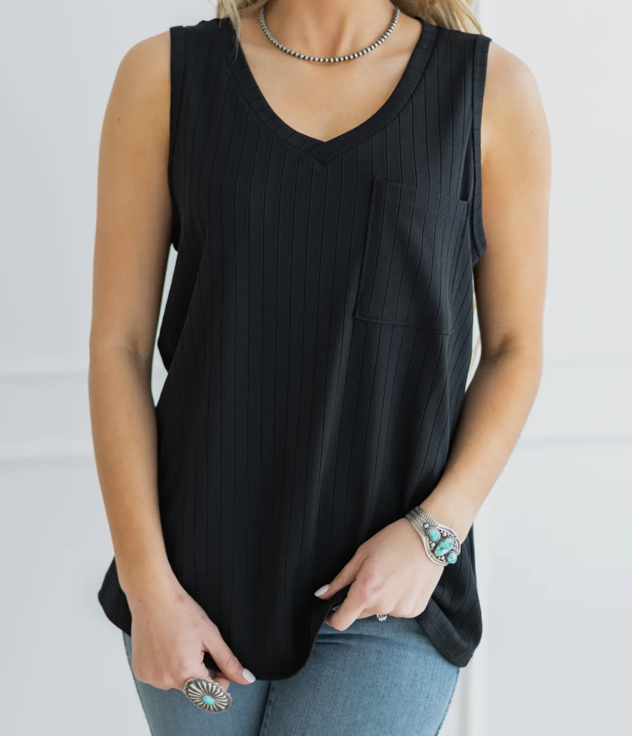 Black Everyday Ribbed Tank