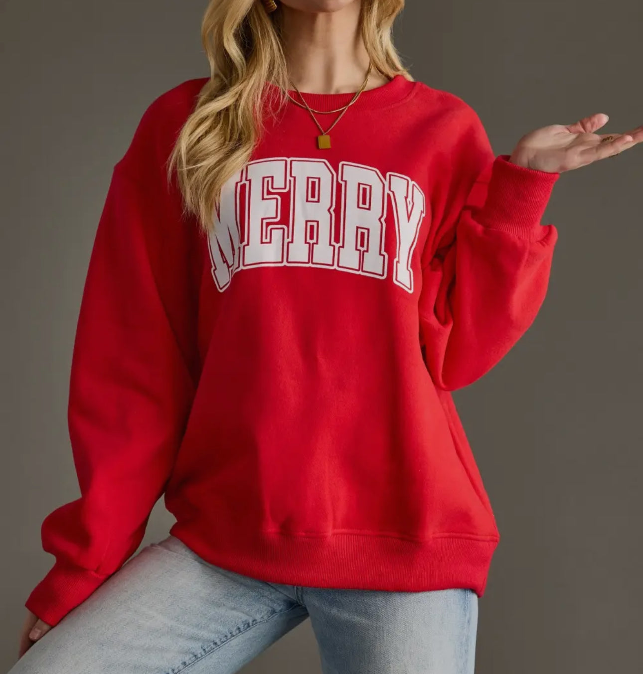 Red MERRY Crewneck
