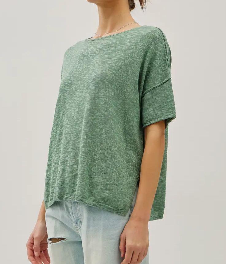 Oversized Drop Shoulder Short Sleeve Top