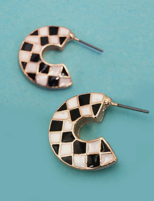 Double Sided Checkered Earrings