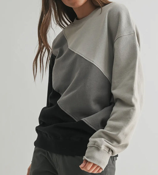 Black Combo Faded Sweater