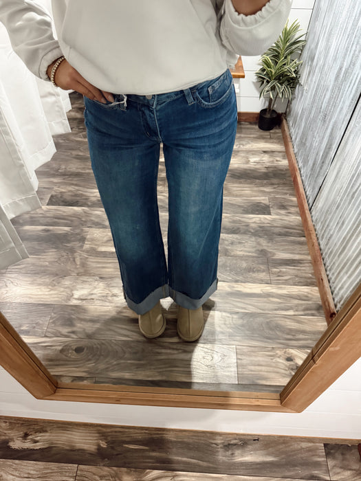 High Rise Cuffed Jeans