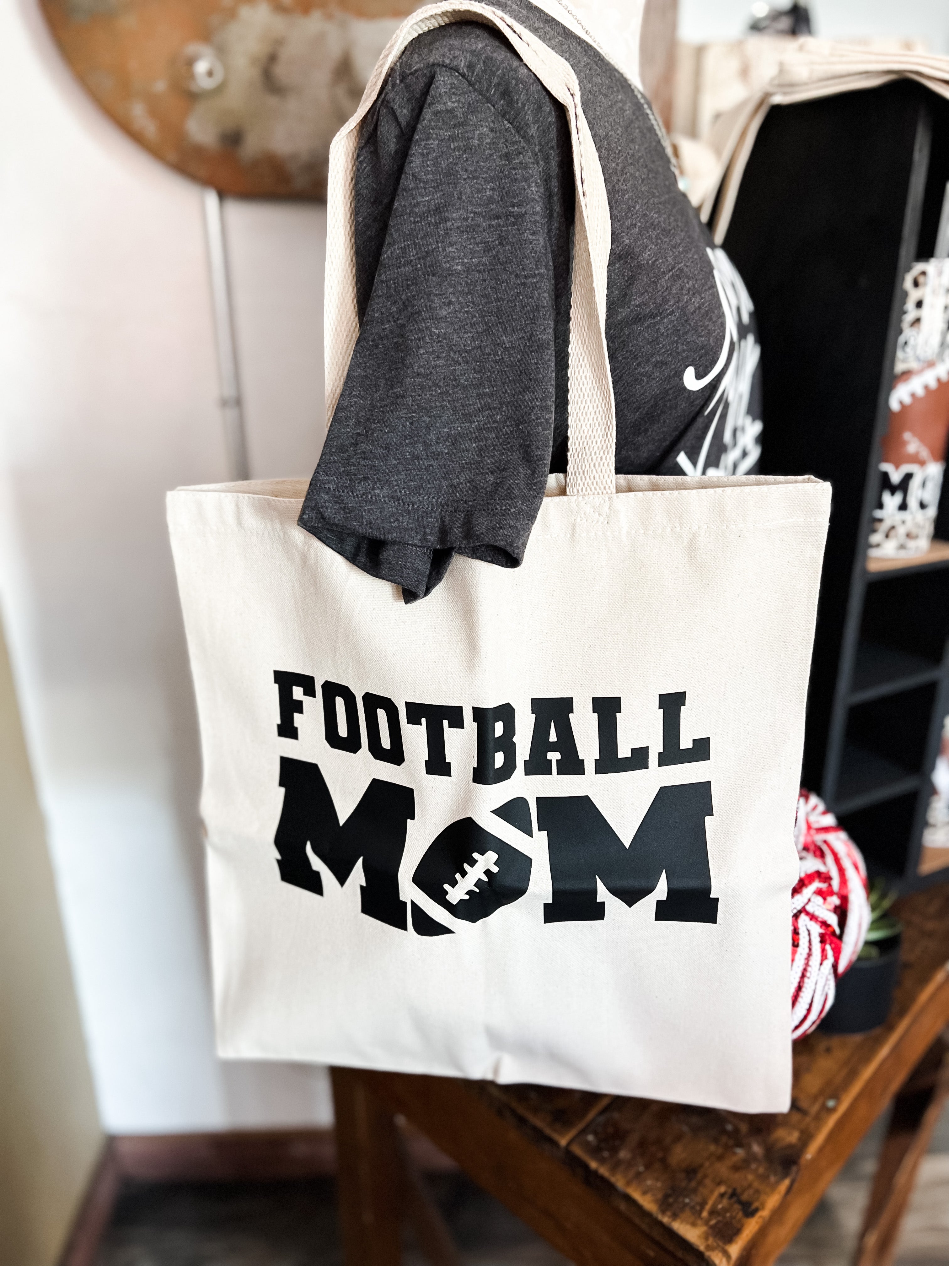 Football Mom Tote Bag