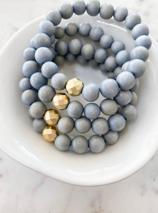 Light Gray Natural Wood Bracelet