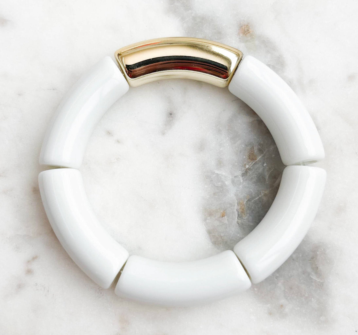 White Acrylic Bamboo Bangle