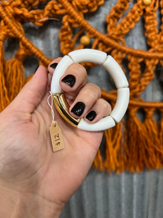 White & Gold Link Bracelet