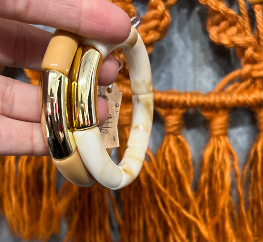 Acrylic Bamboo Bangle Bracelet